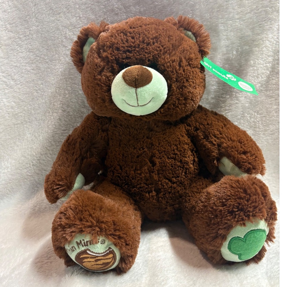 Build-A-Bear BAB Girl Scouts Thin Mint Cookie Plush Bear Brown Mint Green NWT
